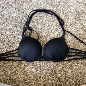 Black cross back bikini top